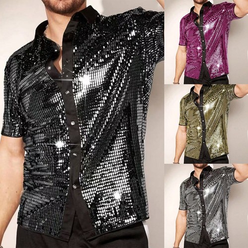 Sequin decorated men button - sequin, men's