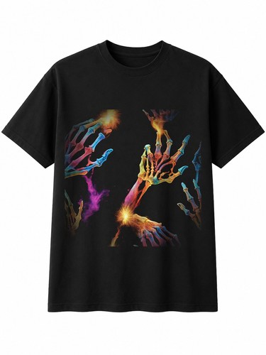 Psychedelic skeleton hand with - skeleton,