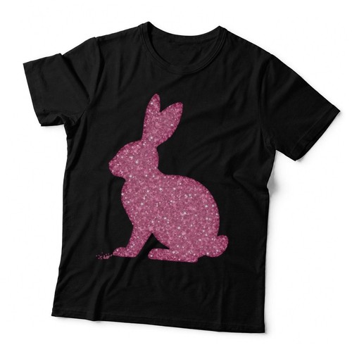 Pink glitter rabbit silhouette - pink,