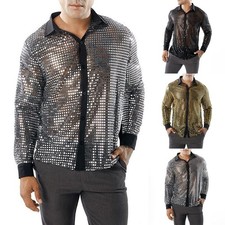 Retro 70s Disco Sequined Shirt