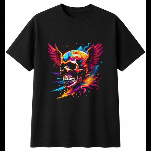 Psychedelic winged skull - psychedelic,