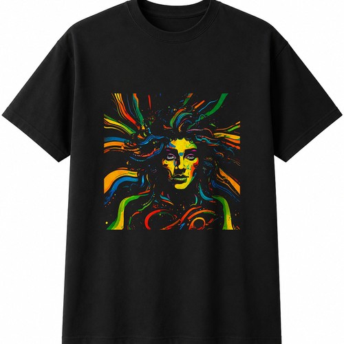 Psychedelic medusa head with - psychedelic,