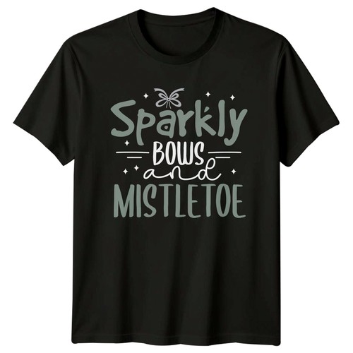 Sparkly bows and mistletoe - sparkly,