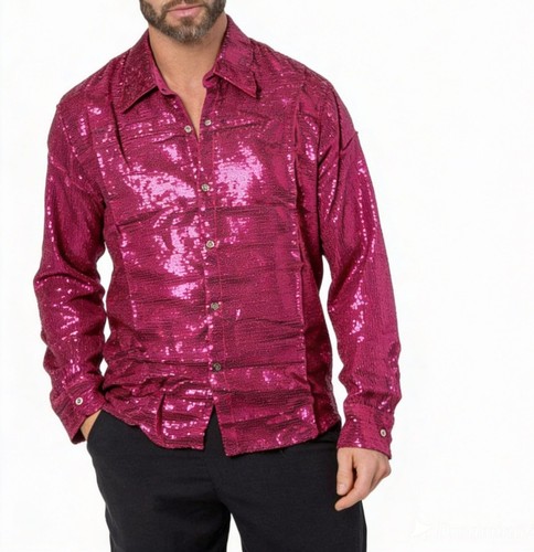 Cool men shiny sequin shirt - men`s,