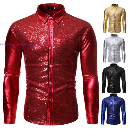 Men sequin shirts long sleeve - men,
