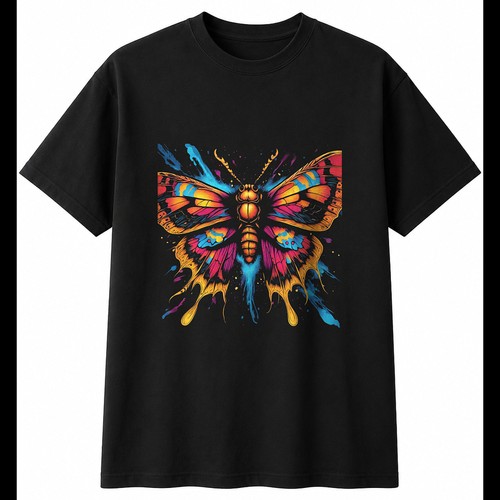 Moth and skull with - skull, sparks