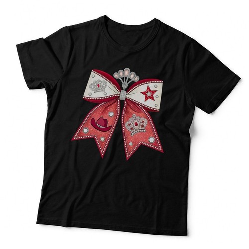 Sparkly red bow with crown - bow,