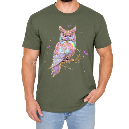 Pastel glitter owl mens - owl,