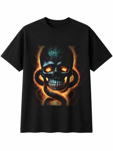 Skull and serpent with sparks - and,