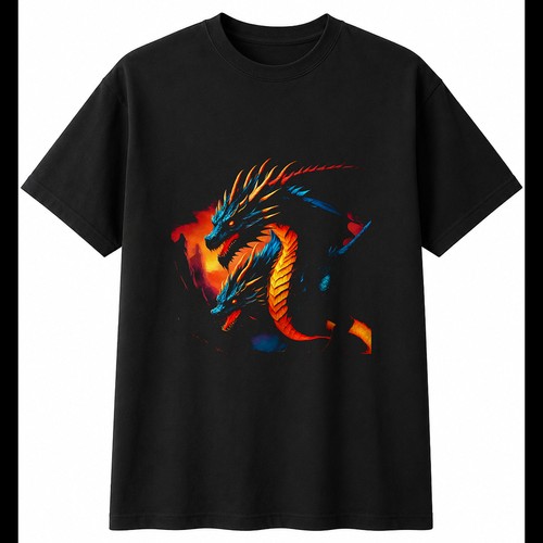 Dark fantasy two headed dragon - dark,