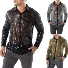 Retro 70s Disco Sequined Shirt