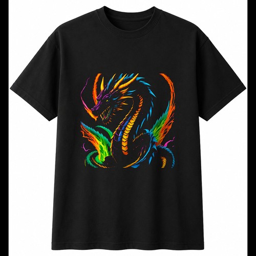 Neon norse serpent dragon with - neon,