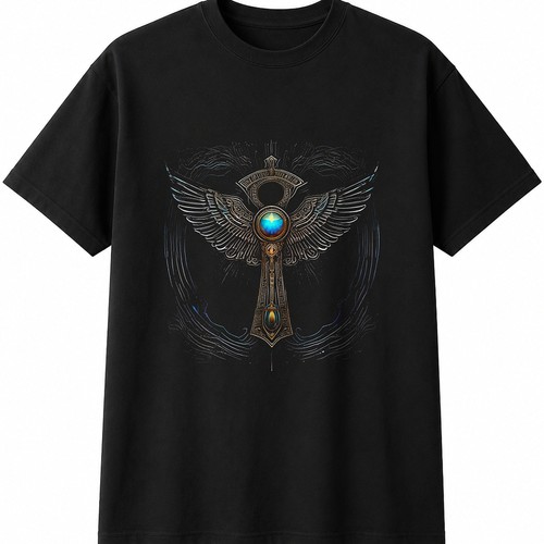 Colourful ankh with sparks - colourful,