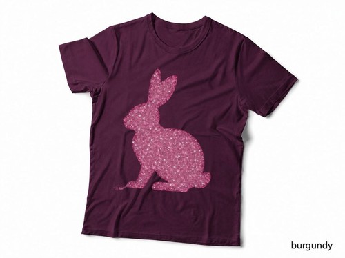 Pink glitter rabbit silhouette - glitter,