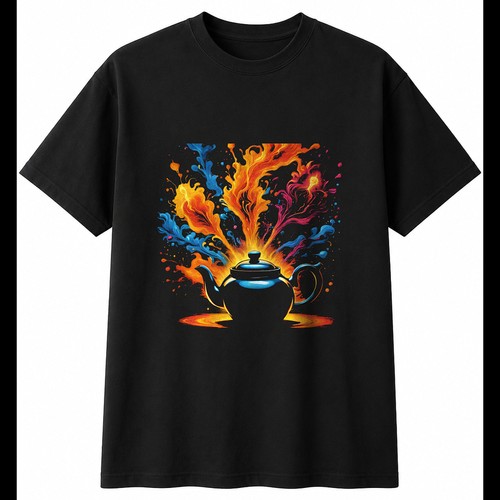Psychedelic teapot with sparks - psychedelic,