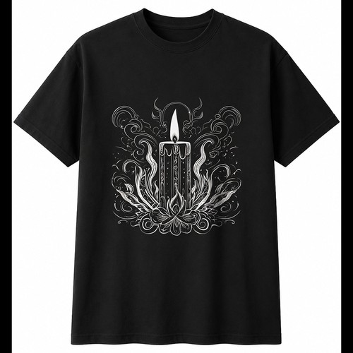 Tattoo black candle - tattoo, with