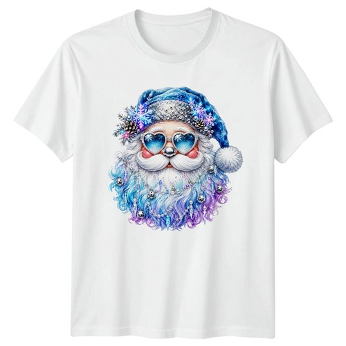 Sparkly blue santa - sparkly, face