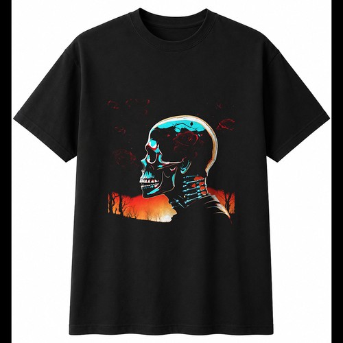 Double exposure skull and - exposure,