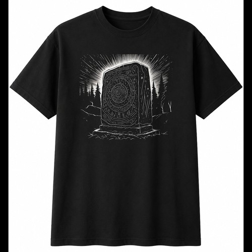 Charcoal runestone with - with, sparks