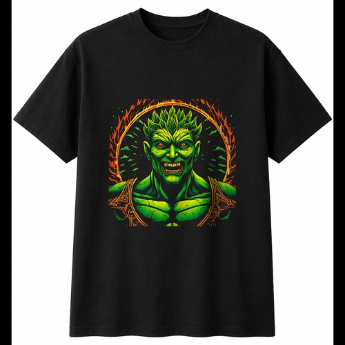 Tattoo green man with - green,