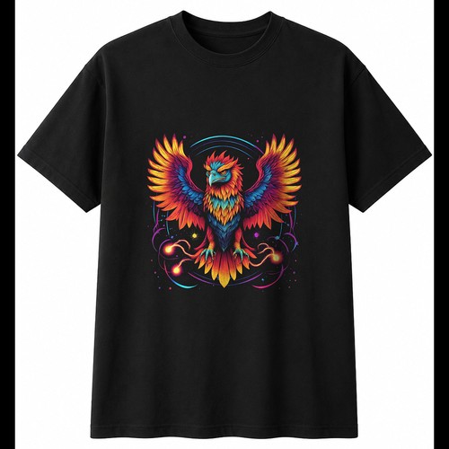 Colourful griffin with sparks - with,