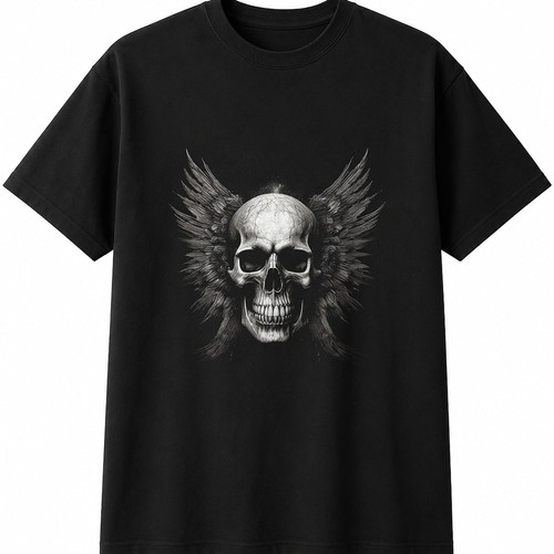 Winged skull with sparks - skull,