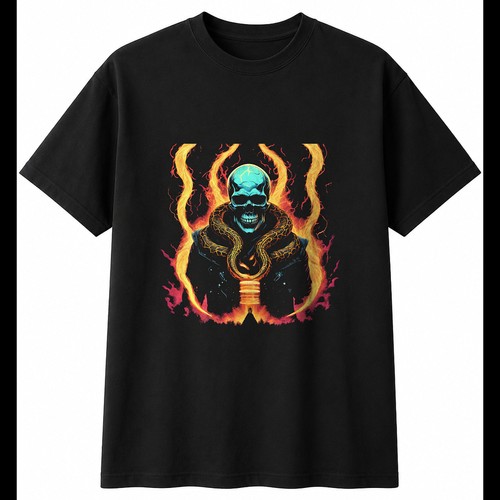 Detailed skull and serpent - detailed,