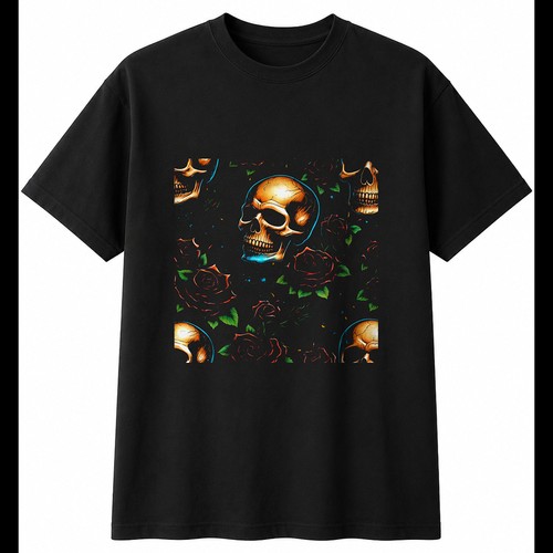 Tattoo skull and roses with - skull,