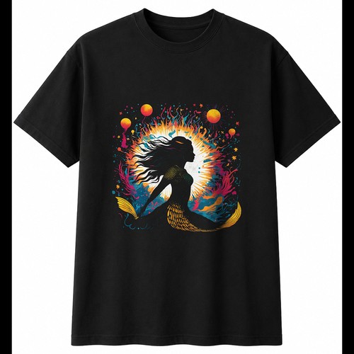 Graphic mermaid with sparks - graphic,