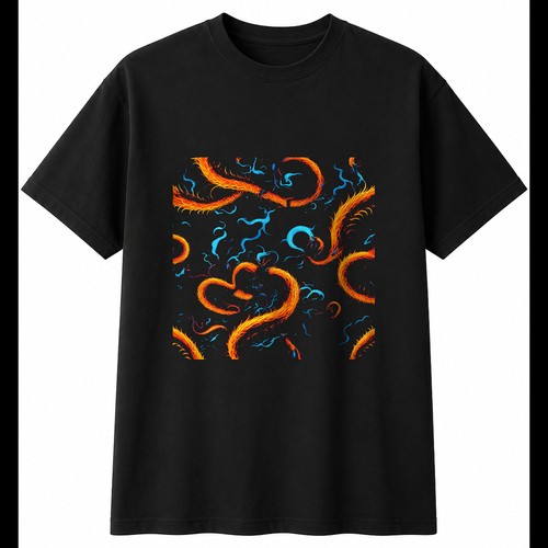 Neon hydra with - hydra, dragon