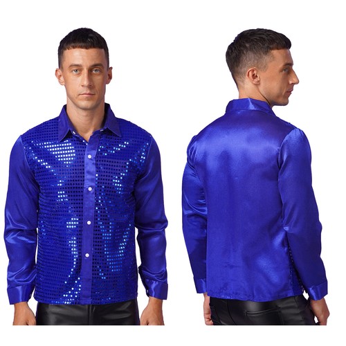 Men sparkly sequin shirt - uk,