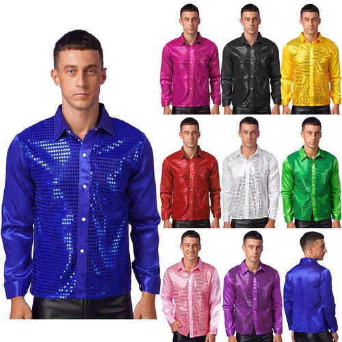 Mens glitter sequin shirts - uk,