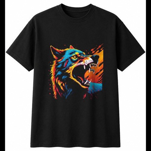 Wolf skull with sparks - wolf,